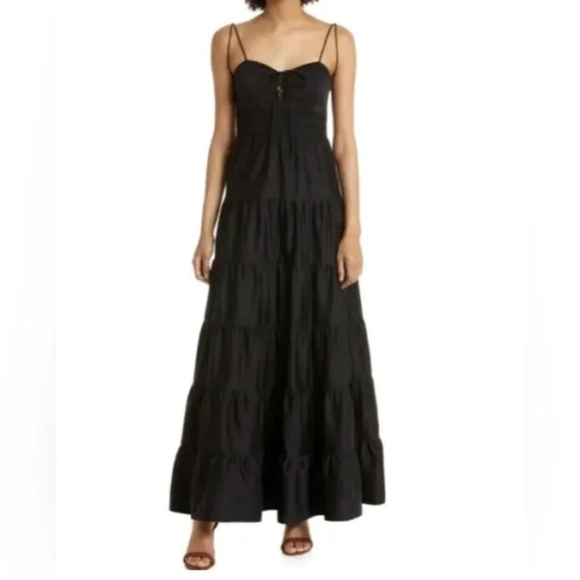 Alice + Olivia Dresses & Skirts - Alice + Olivia JORI Spaghetti Strap Tiered Maxi Classic Black Dress
